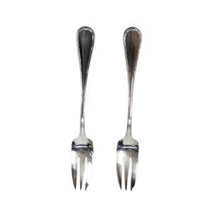 Chambly France Stainless Steel Rubans Croises Serving Forks LOT 2